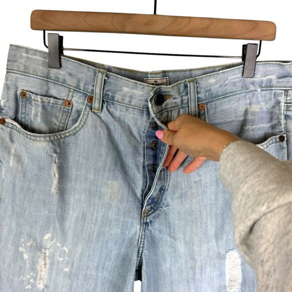 Old Navy Y2K Distressed Light Wash Paint Splatter 100% Cotton Denim Shorts Jorts - Picture 4 of 9